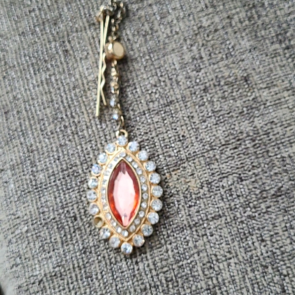 Peach Indian bridal hair piece
